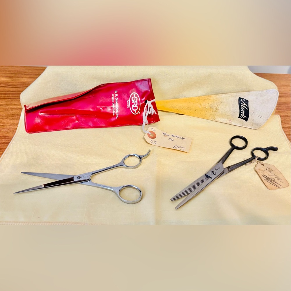 1930 S.R. Droescher Hair Cutting Scissors & 1950’s “Thinit" Hair Thinning Shears